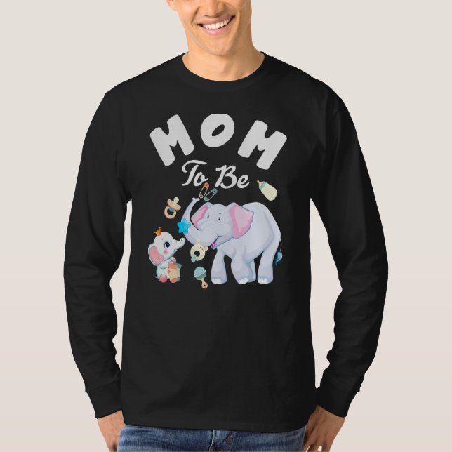 Camiseta Mãe Para Ser Dia de as mães De Chá de fraldas Elef (Frente)