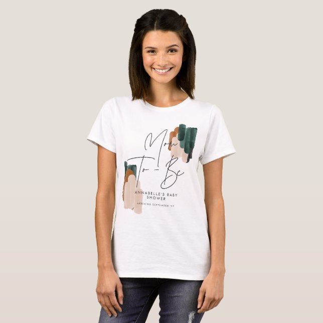 Camiseta Mãe, para ser moderna terracotta verde pintada (Frente Completa)