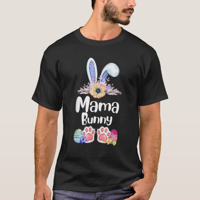 Camiseta Mãe Páscoa Coelhinho Dia Correspondente Páscoa Fam (Frente)