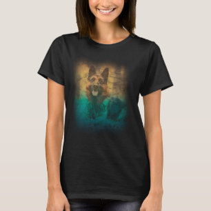 Camiseta Mãe Pastor Alemão Pôr do Sol Angustiado