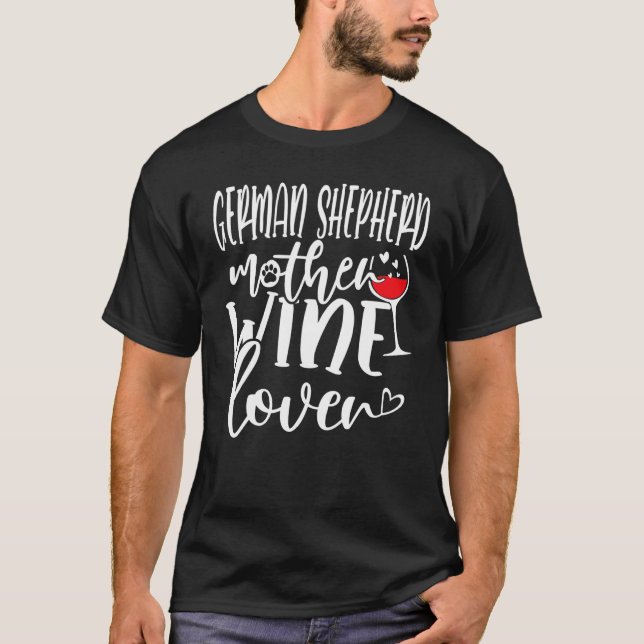 Camiseta Mãe Pastor Alemão Vinho (Frente)