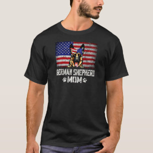 Camiseta Mãe Pastora Alemã Feminina Bandeira Americana 4 De