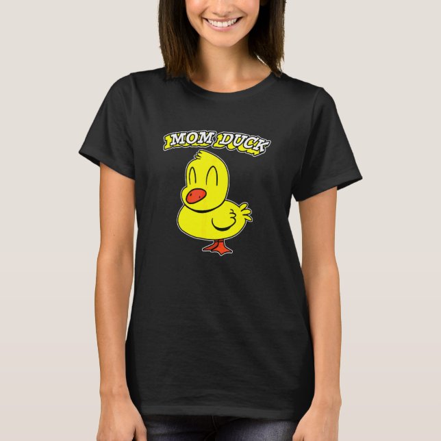 Camiseta Mãe Pato Amarelo Dia de as mães Feliz (Frente)