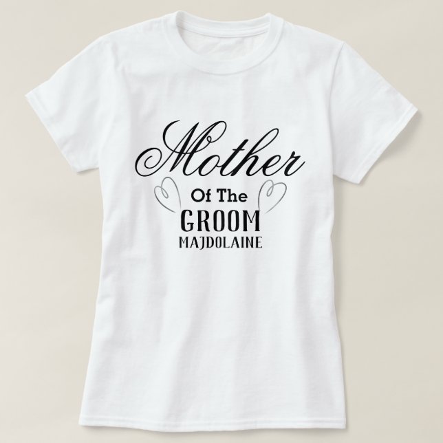 Camiseta Mãe personalizada da Camisa-T-Groom (Frente do Design)