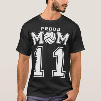 Camiseta Mãe Personalizada de Voleibol Orgulhoso Número 11 