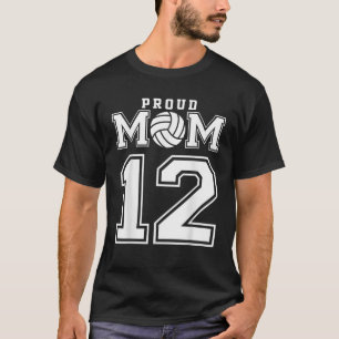 Camiseta Mãe Personalizada de Voleibol Orgulhoso Número 12