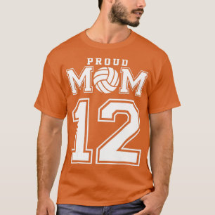 Camiseta Mãe Personalizada de Voleibol Orgulhoso Número 12
