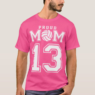 Camiseta Mãe Personalizada de Voleibol Orgulhoso Número 13