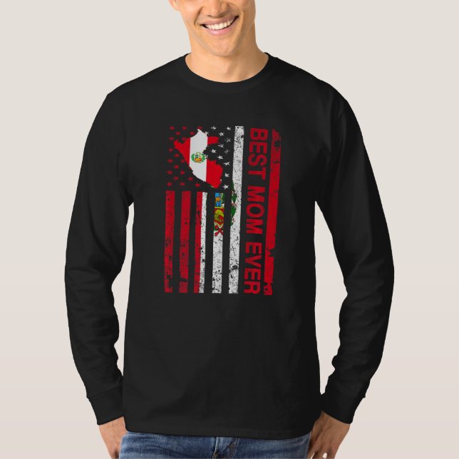 Camiseta Mãe peruana Dia de as mães americano Peru (Frente)