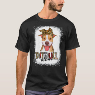 Camiseta Mãe Pittie Descolorida Pitbull Cadela Leopardo
