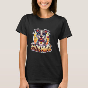 Camiseta Mãe Pittie Pitbull Mamãe Cachorro Filhote