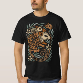 Camiseta Mãe Possum & Bebê – Arte Tribal da Vida Selvagem A