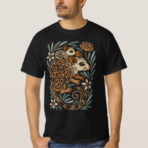 Camiseta Mãe Possum & Bebê – Arte Tribal da Vida Selvagem A