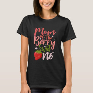 Camiseta Mãe primeiro aniversario De Morango Berry Sweet Um