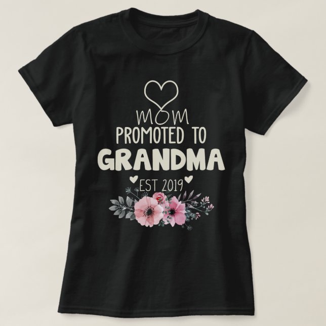 Camiseta Mãe promovida para a vovó est 2019 (Frente do Design)