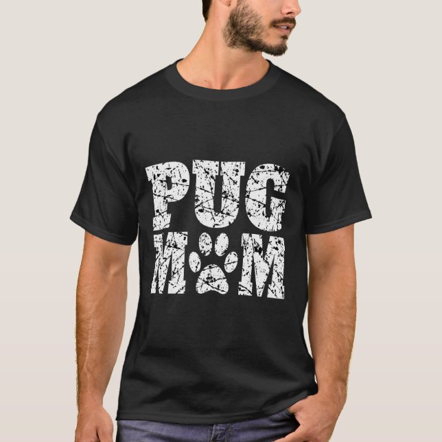 Camiseta Mãe Pug Ajustada Scoop 140 (Frente)