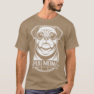 Camiseta mãe pug cachorrinho fofo