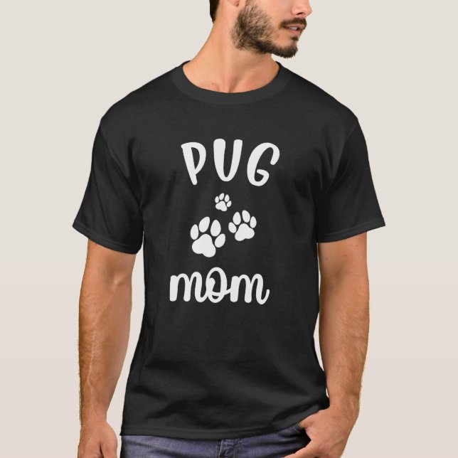 Camiseta Mãe Pug Cachorro Fofo (Frente)