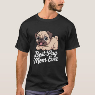 Camiseta Mãe Pug Cachorro Fofo Manga Longa