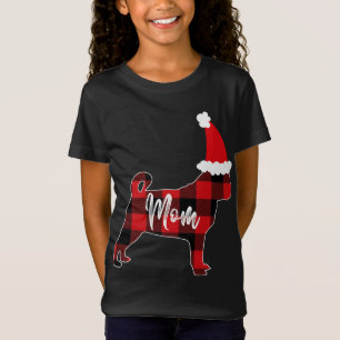Camiseta Mãe Pug Cachorro Natal Mamãe Pajama Xadrez Vermelh