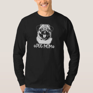 Camiseta Mãe Pug Feminina Cachorro Mulheres Meninas Pug Mam