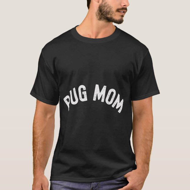 Camiseta Mãe Pug Fofa Minimalista  (Frente)