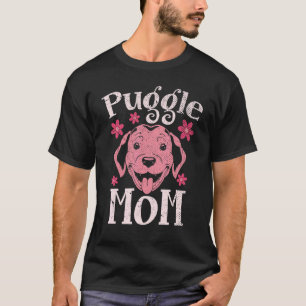 Camiseta Mãe Pug Puggle Dia das Mães Animal Fofo Pet Puggle
