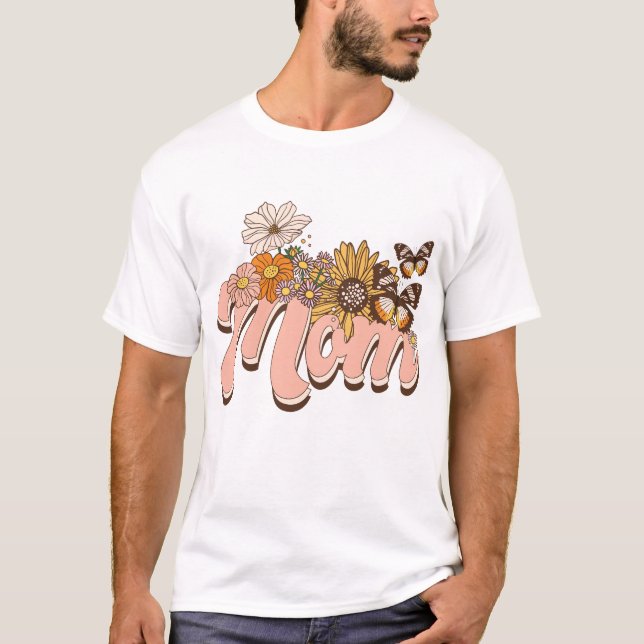 Camiseta Mãe Retro Floral (Frente)