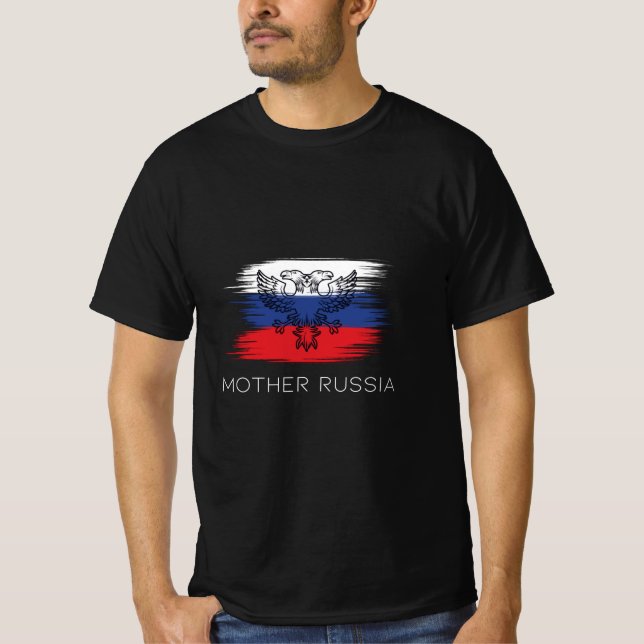 Camiseta Mãe Rússia - Bandeira da Rússia (Frente)
