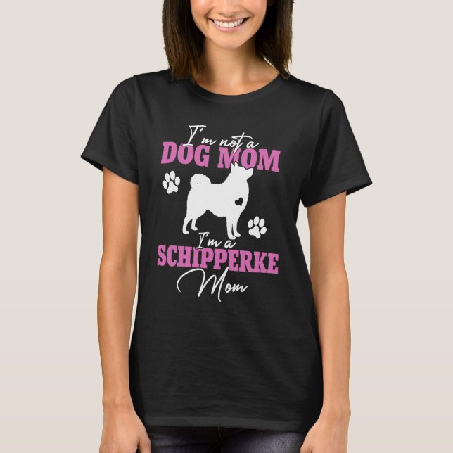 Camiseta Mãe Schipperke Mulheres para Dona de Cachorro Fofa (Frente)