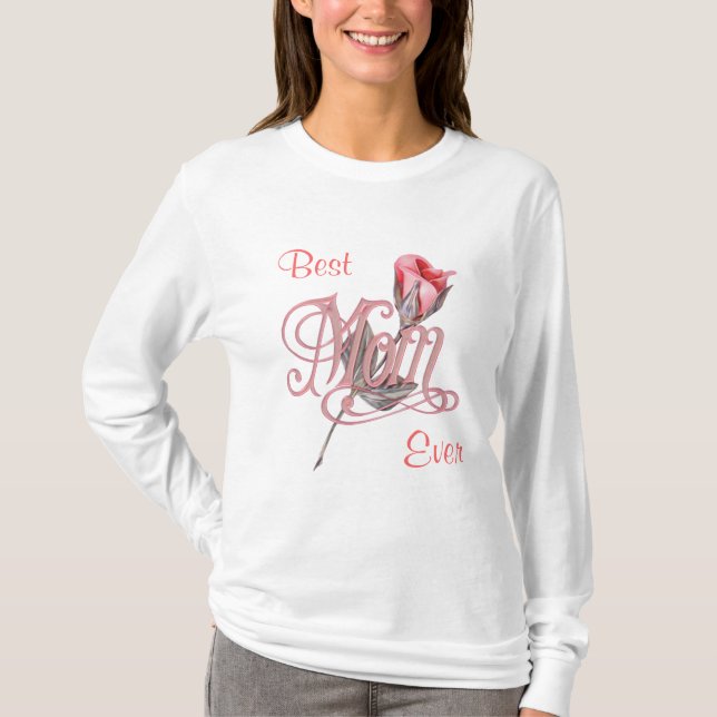 Camiseta Mãe Script e Rosa (Frente)