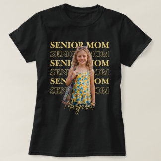 Camiseta Mãe Sênior Foto Personalizada Nome em Letra Redond