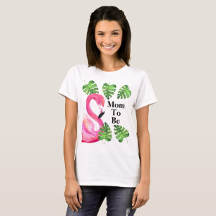 Camiseta Mãe, Ser Festa De Folhas Tropicais Flamingo