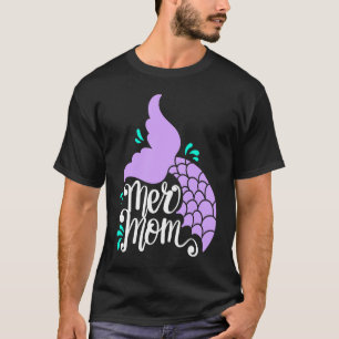 Camiseta Mãe Sereia Mermom Letra à Mão Mãe Nadar Sereia