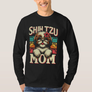 Camiseta Mãe Shih Tzu Cachorro Shih Tzu Pet Para Mulheres