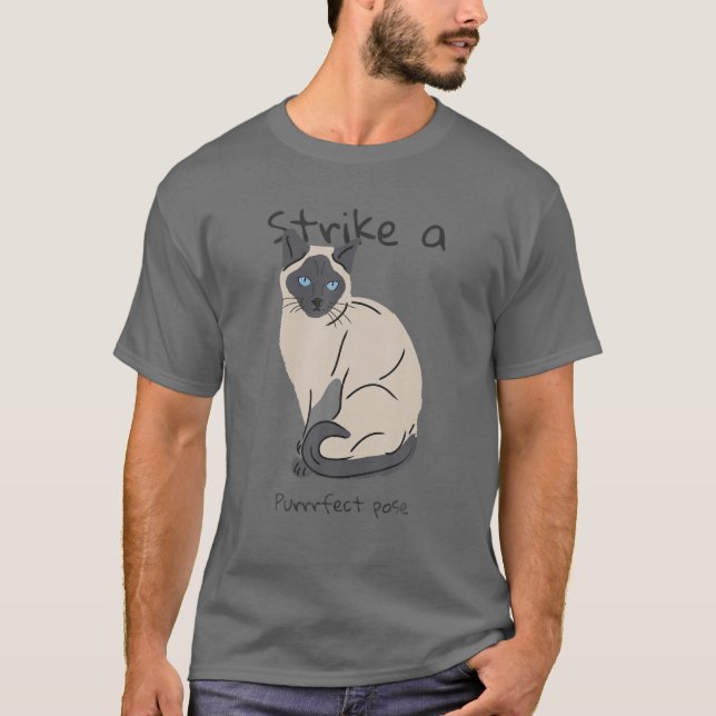 Camiseta Mãe Siamesa Adorável, Gato Siamês Engraçado Presen (Frente)