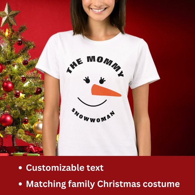 Camiseta Mãe Snowman Face Squad Coincide Com O Figurino Da  (Criador carregado)