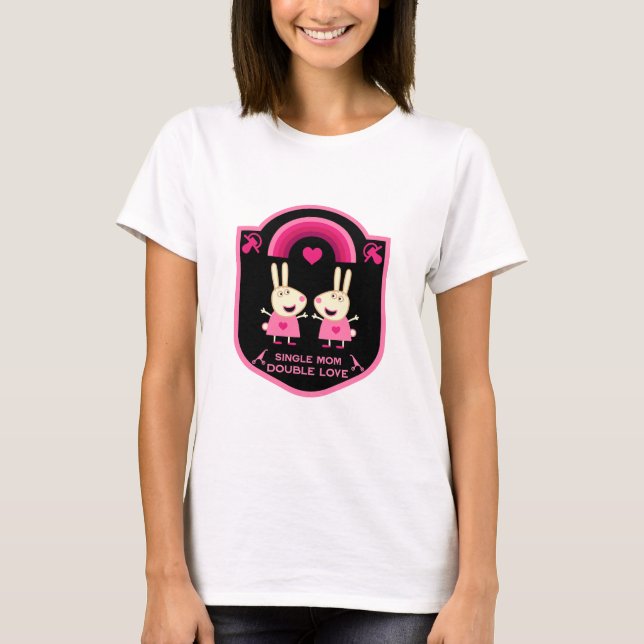 Camiseta Mãe solteiro De Gêmeos (Frente)