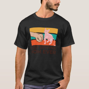Camiseta Mãe Sphynx Gato Sem Pelo Filhote Amante de Gato Sp