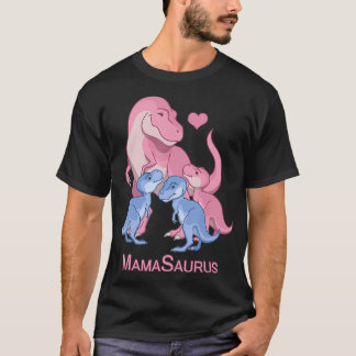 Camiseta Mãe Ssaurus TRex Mãe 3 Menininha Bonita Dinosa