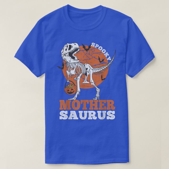 Camiseta Mãe Surus Dinossaur Skeleton T rex Pumpk (Frente do Design)