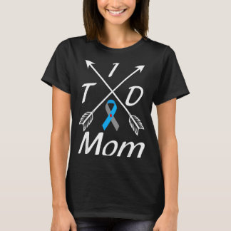 Camiseta Mãe T1d conscientização sobre diabetes tipo 1 fita