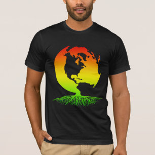Camiseta Mãe Terra com raizes de Rasta