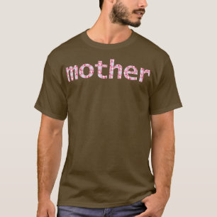 Camiseta Mãe, Tipografia De Arte Floral Rosa