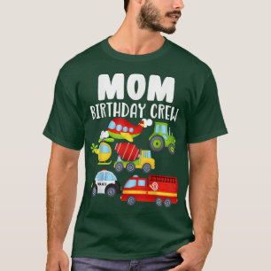 Camiseta Mãe Tripulação de Aniversário Bday Garoto Carro-Fo