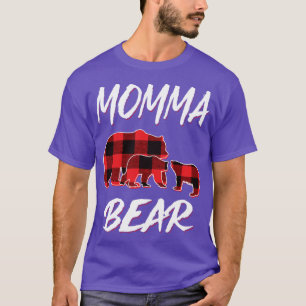 Camiseta Mãe Ursa Vermelha Xadrez Natal Pajama Corresponden