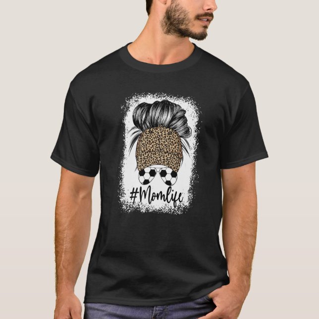 Camiseta Mãe Vida Futebol Mensageiro Leopard Boné da mãe (Frente)