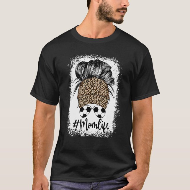 Camiseta Mãe Vida Futebol Mensageiro Leopard Boné da mãe (Frente)