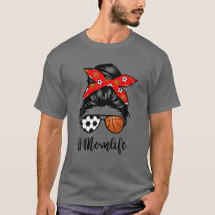 Camiseta Mãe Vida Futebol Skull Messaging Bandana de Basqu