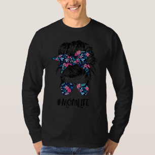 Camiseta Mãe Vida Má Cabelo Pedra Leopardo Dia de as mães